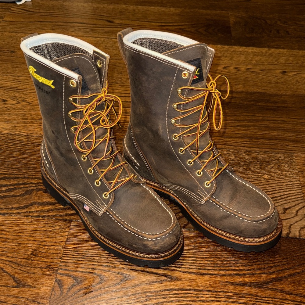 Men's Brown Leather Boots - Picture 2 of 9